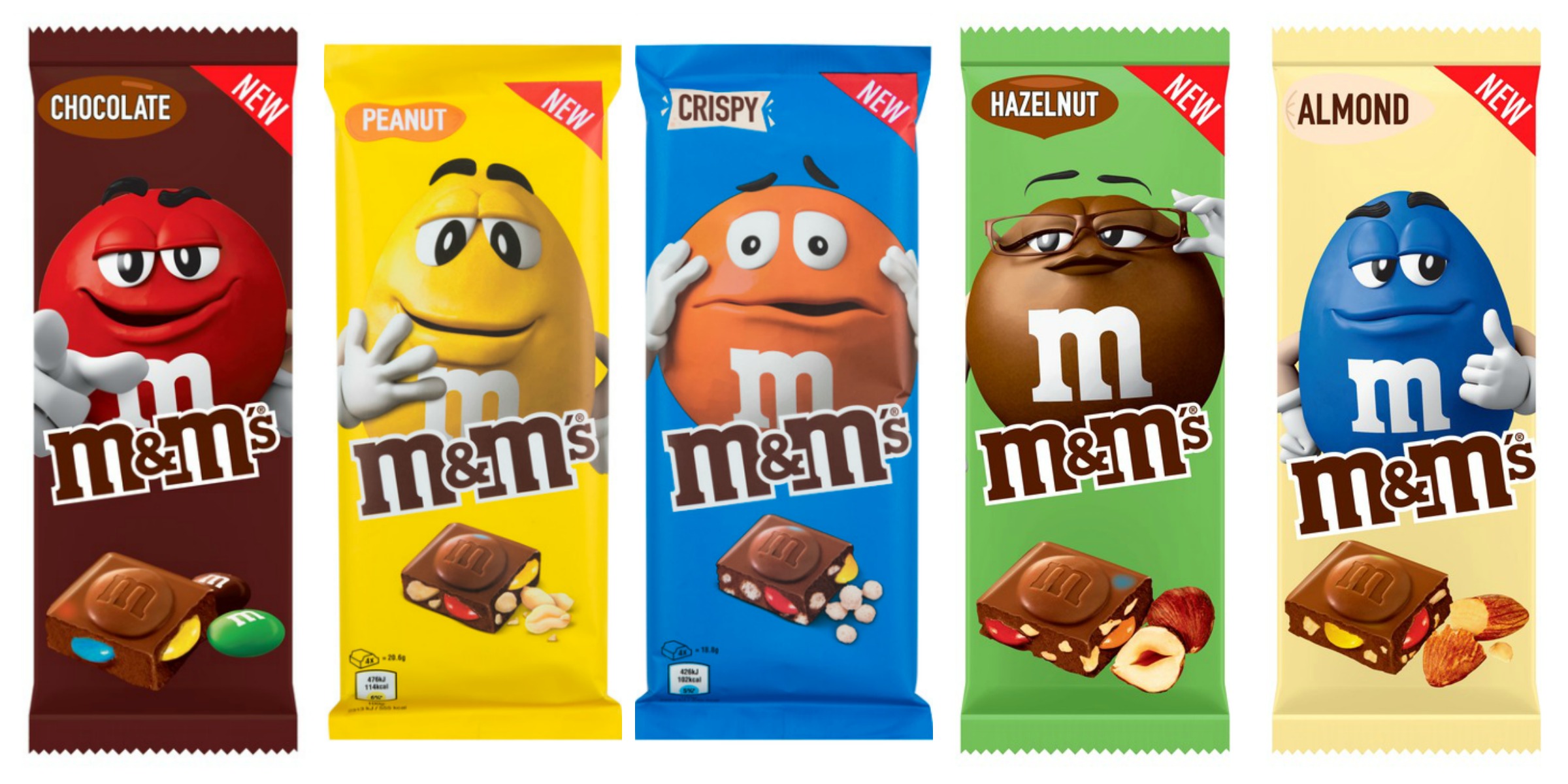 M&M’s Chocoladerepen Review chocolate, peanut, crispy, hazelnut en almond